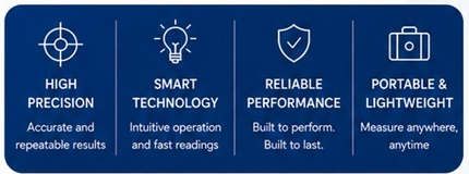 High precision, smart technology, reliable performance, portable and lightweight